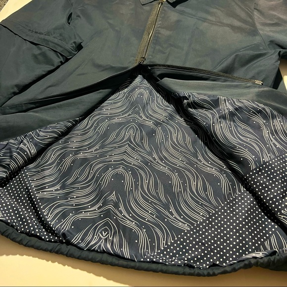 Navy blue skater shirt jacket 2 way zipper - Picture 3 of 4